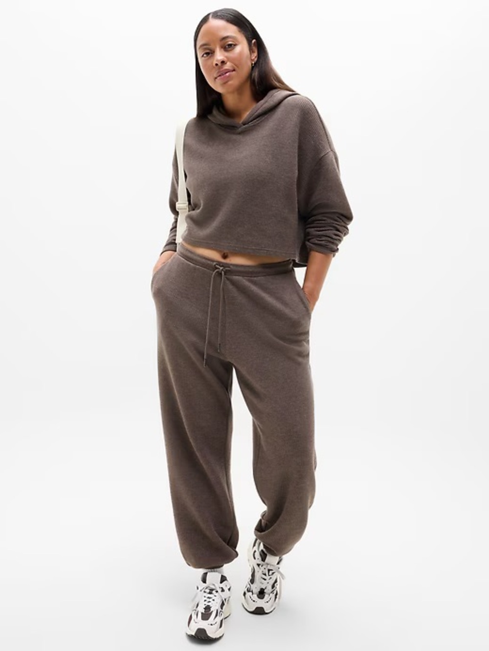 Athleta Tranquil Waffle Joggers and Hoodie Set